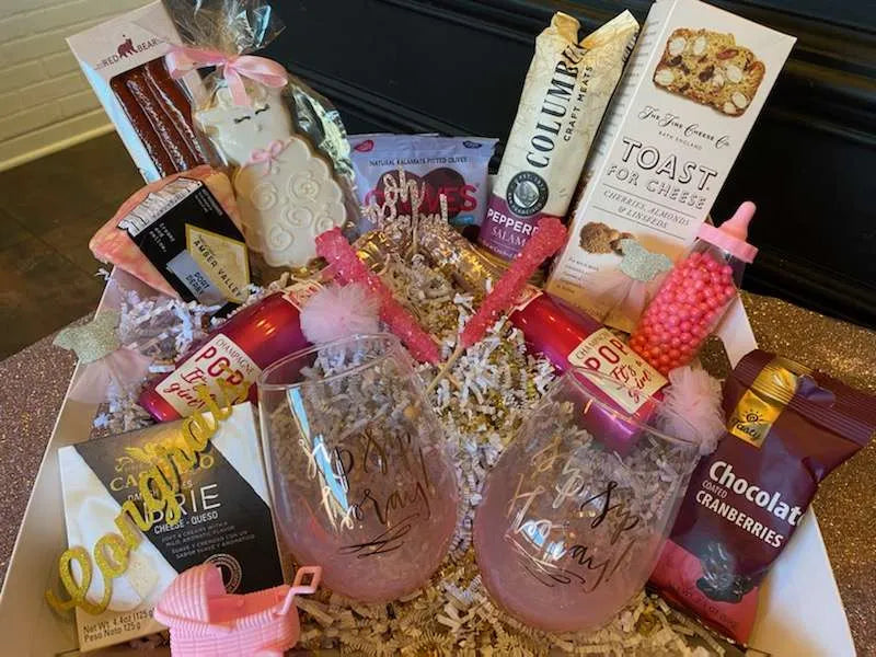 Baby food gift store basket