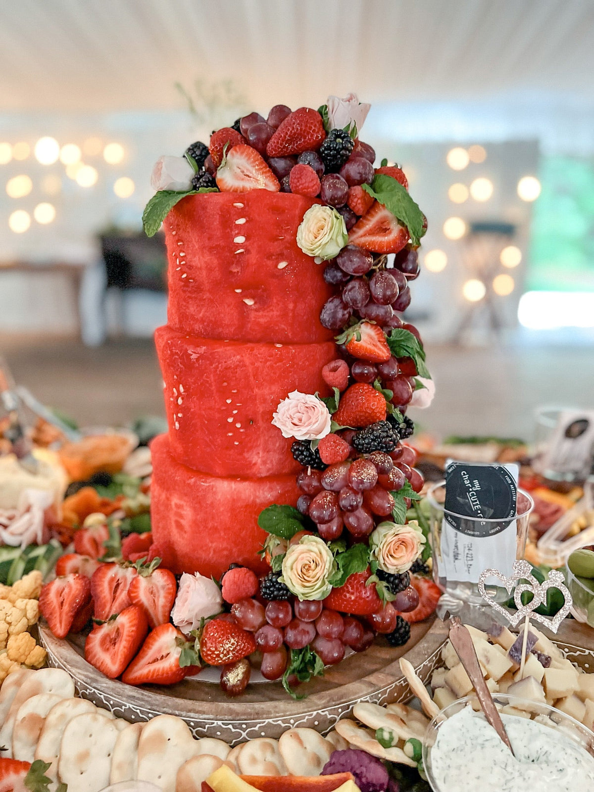 Watermelon Board Tiered Cake