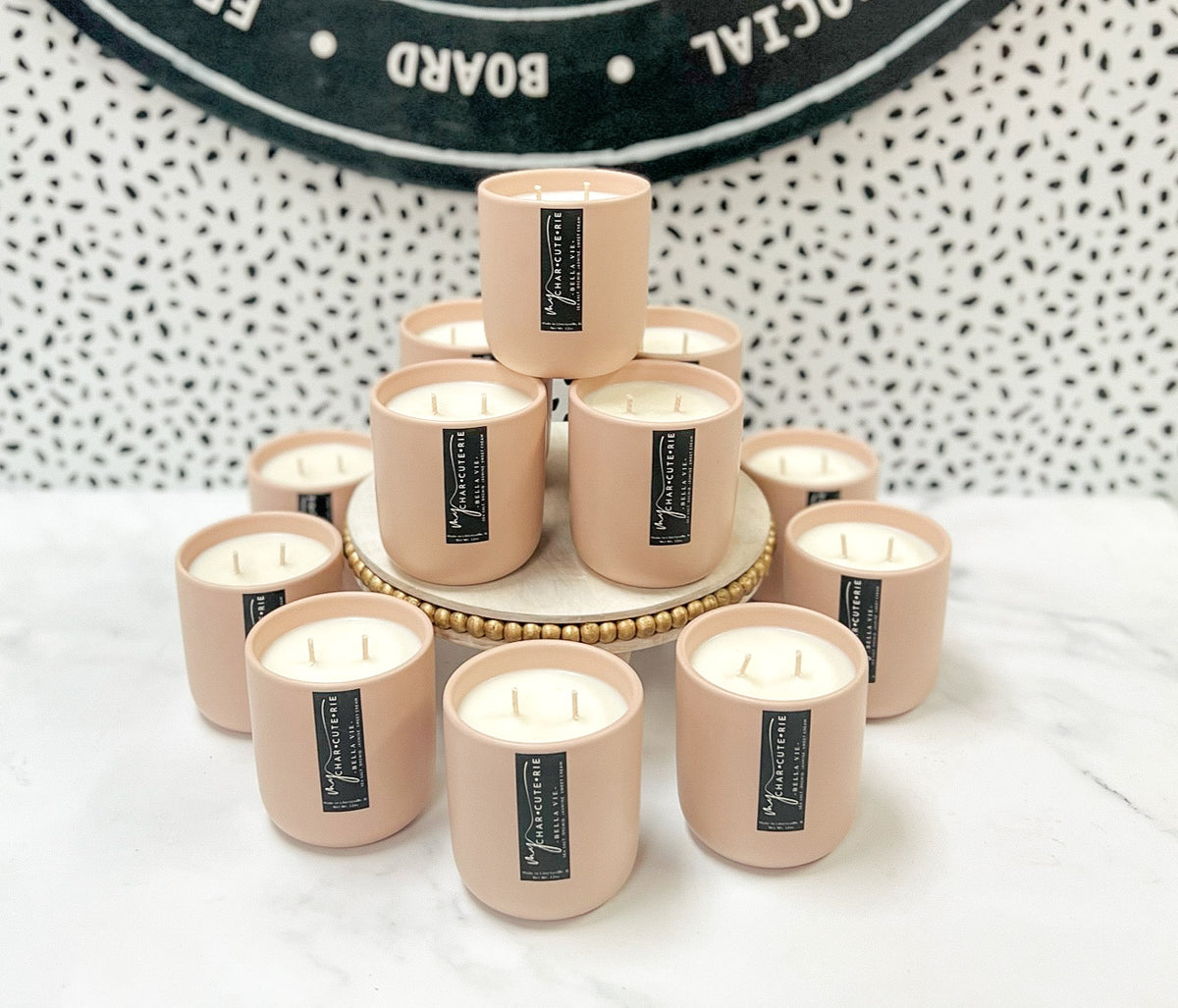 "Bella Vie" Blush Candle in Ceramic Tumber- Sea Salt
