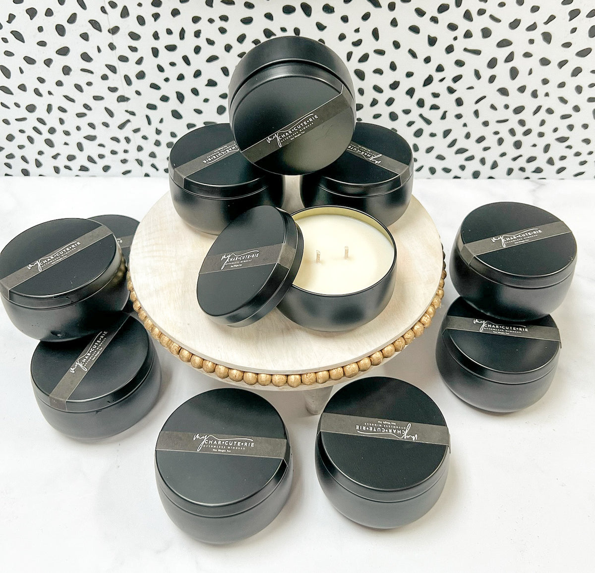 "Bottomless Mimosa" Black Tin Candle