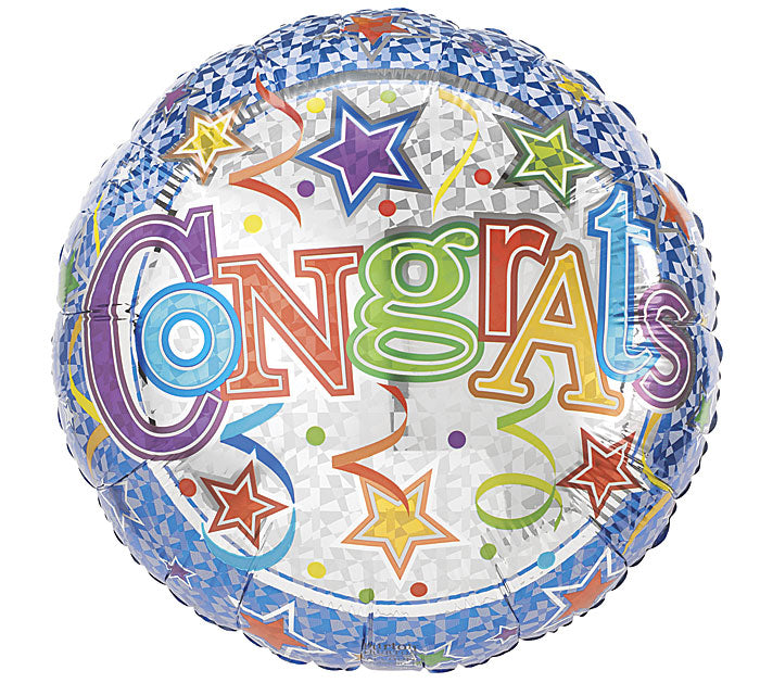 18" Pkg Blue Congrats Balloon