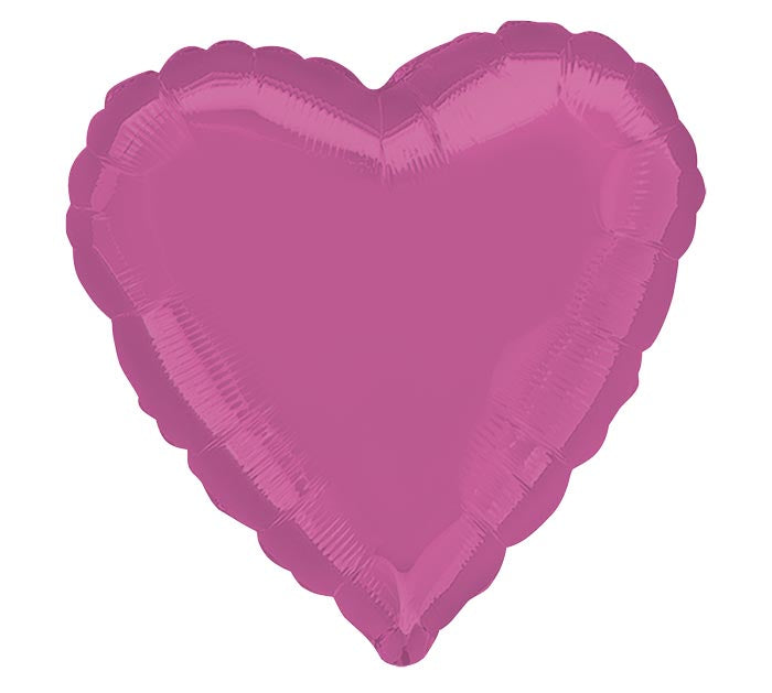 17" Bright Bubble Gum Pink Heart Balloon