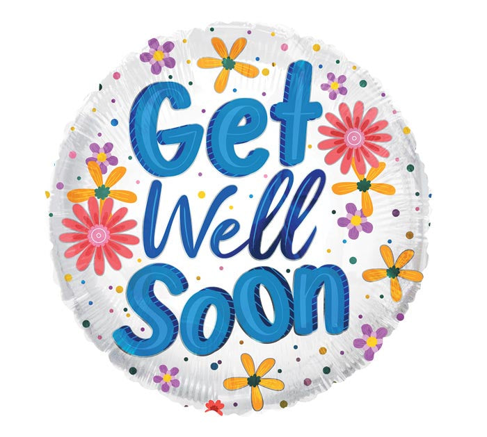 17" Pkg Floral Get Well Soon Round