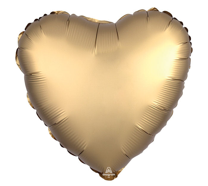 17" Solid Satin Luxe Gold Sateen Heart