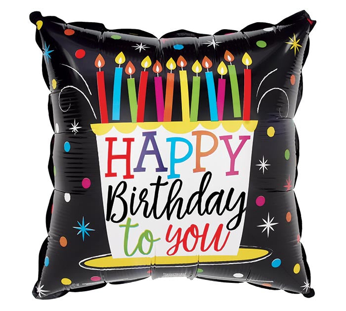 18" Pkg Happy Birthday Square Balloon