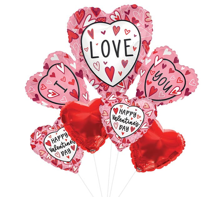 Hvd I Love You Hearts Balloon Bouquet
