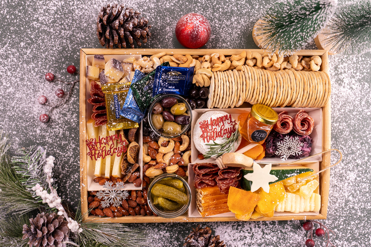 Fresh Shippable Happy Holidays CharCUTErie Board