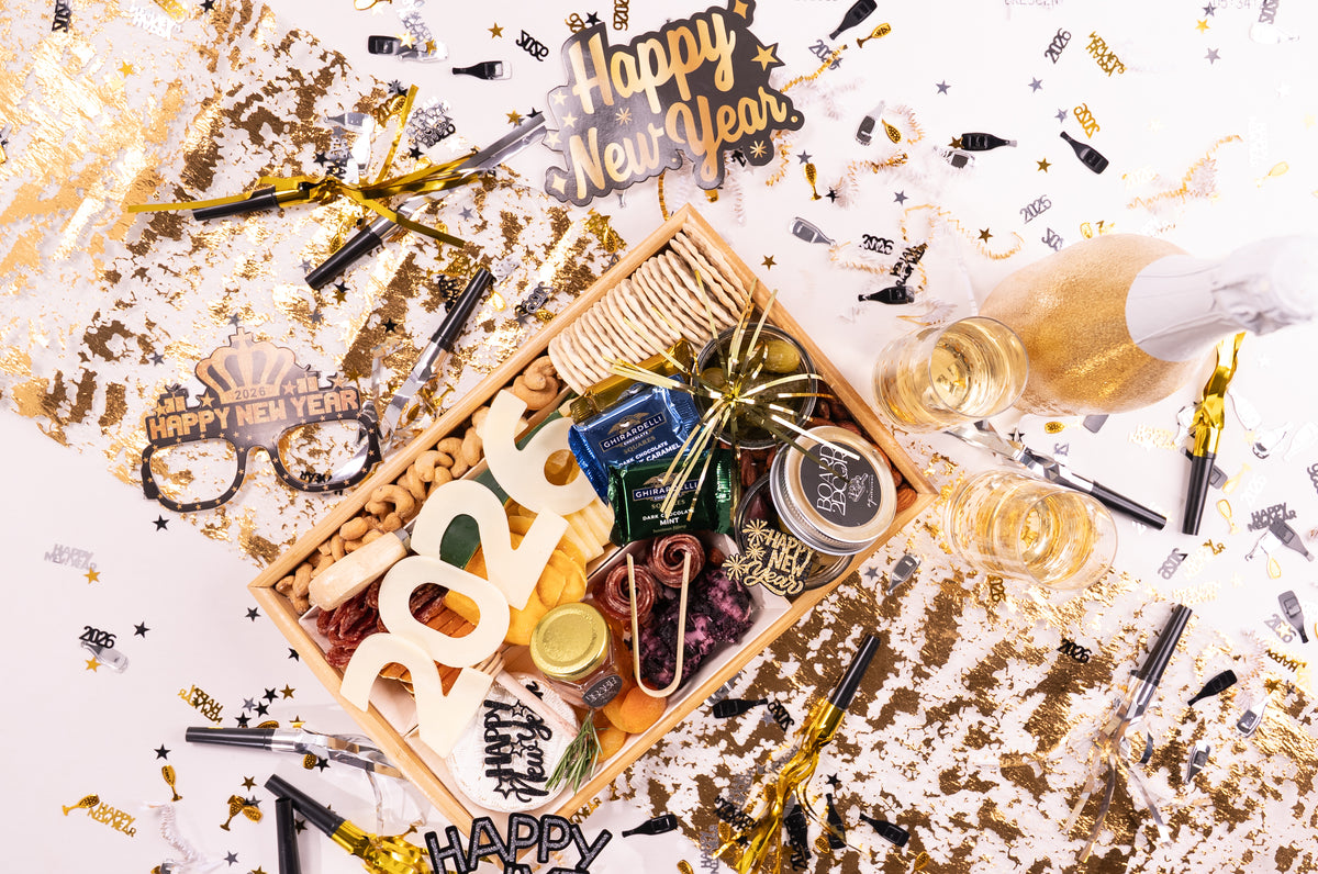 Fresh Shippable Happy New Year CharCUTErie Board